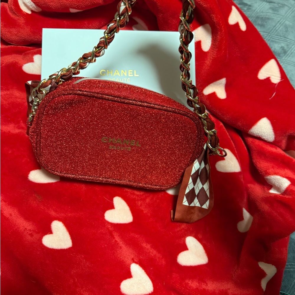 Chanel Red Bag W/Scarfed Strap New W/Box - Picture 8 of 8